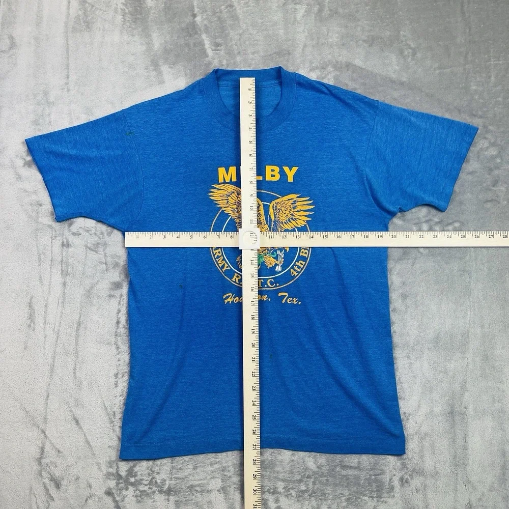 80s‎ 90s Vintage Milby High School ROTC Houston Texas T Shirt Blue Size Medium